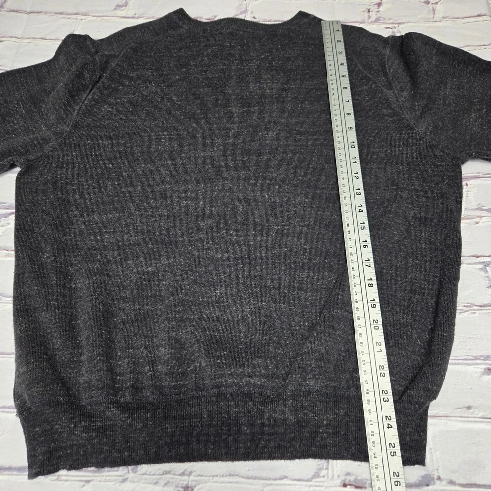 Polo Ralph Lauren Mens Charcoal‎ Gray Heathered Cotton Crewneck Sweater Large LG